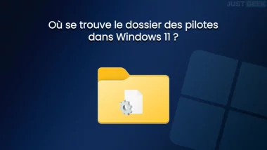 Image illustrant le dossier des pilotes dans Windows 11 avec une icône de fichier et engrenage