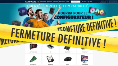 Bannière de fermeture définitive affichée sur la boutique en ligne shop.hardware.fr