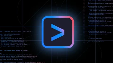 Logo stylisé de Gemini CLI sur fond de code, représentant l’IA dans le terminal
