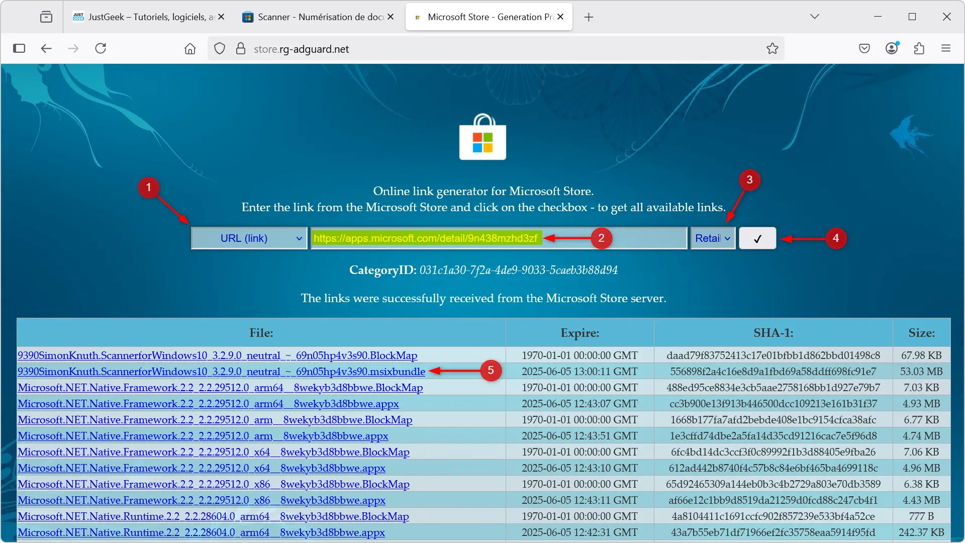 Utiliser store.rg-adguard.net pour générer les liens de téléchargement d’une application Microsoft Store