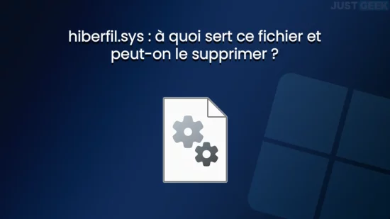 Illustration du fichier système hiberfil.sys sur Windows et de sa suppression possible