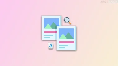 Illustration représentant des photos en double à trier sur PC