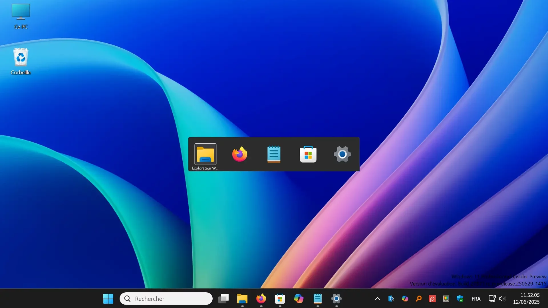 Interface minimaliste d’AltAppSwitcher affichée sur le bureau de Windows 11