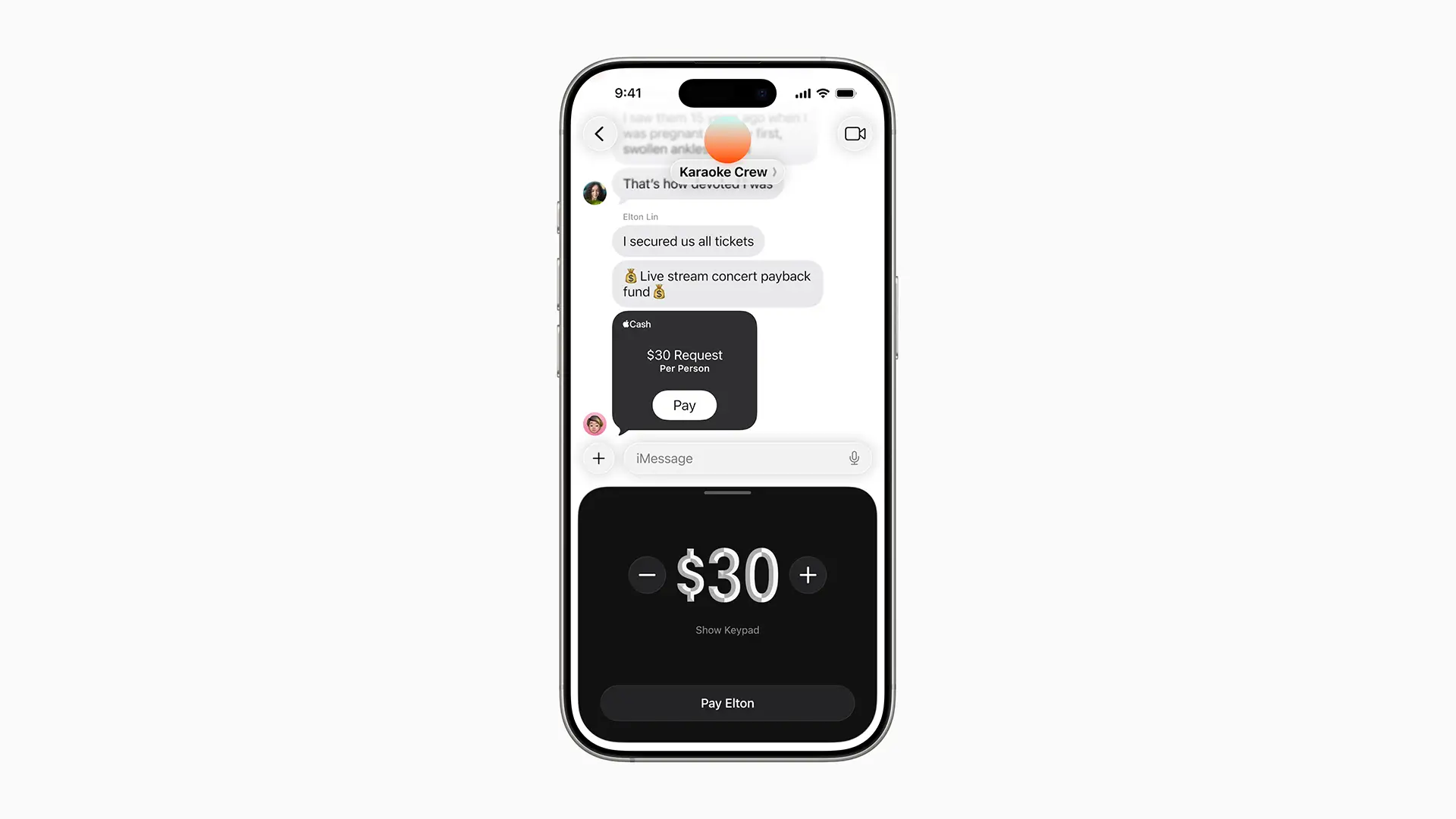 Paiement Apple Cash intégré aux conversations de groupe dans iMessage