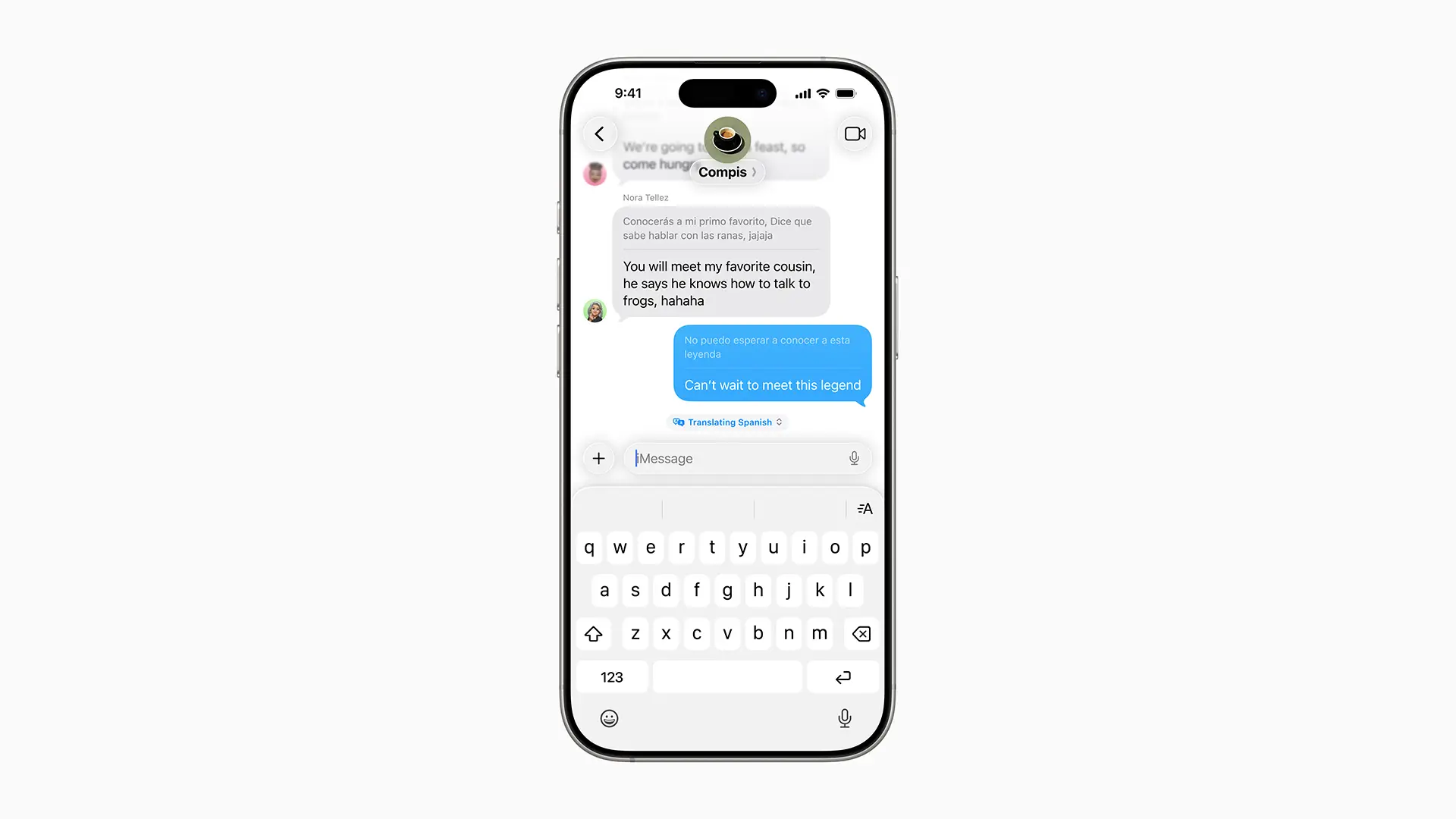 Traduction automatique d’un message texte dans iMessage sur iOS 26