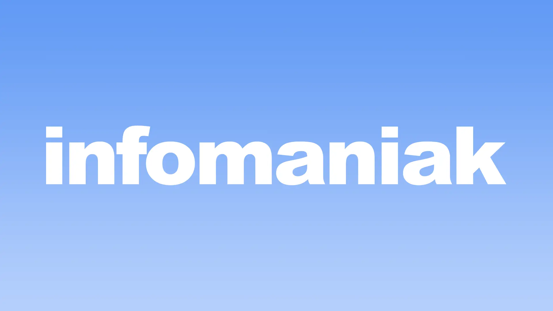 Logo d’Infomaniak sur fond bleu dégradé