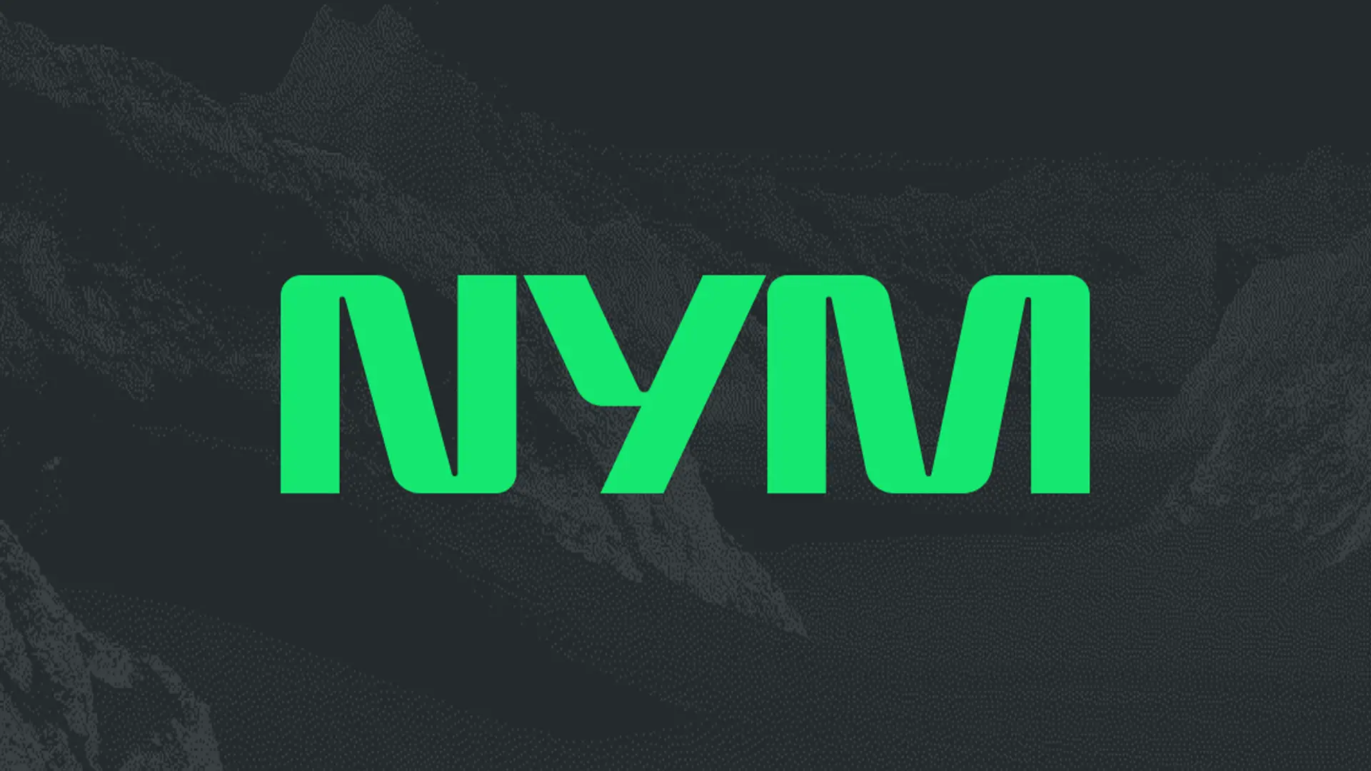 Logo de NymVPN en vert sur fond noir texturé