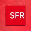 Logo SFR sur fond rouge