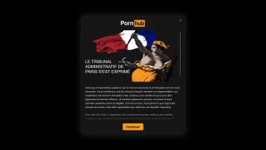 Message affiché par Pornhub annonçant la réouverture du site en France après la suspension de l’arrêté sur la vérification de l’âge
