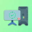 Illustration d’un PC avec un écran affichant une mise à jour et une question oui/non