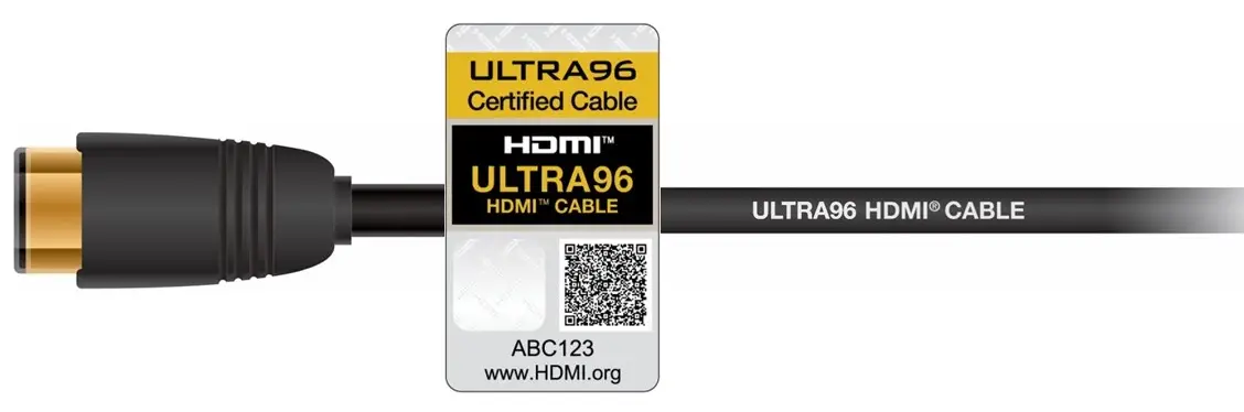 Câble HDMI Ultra96 avec étiquette de certification officielle