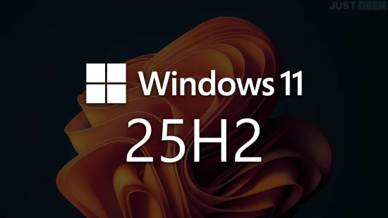 Illustration officielle de Windows 11 version 25H2 avec le logo et le fond dynamique de l’OS
