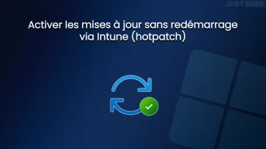 Illustration de l’article sur le hotpatch dans Windows 11 avec Intune, permettant d’activer les mises à jour sans redémarrage
