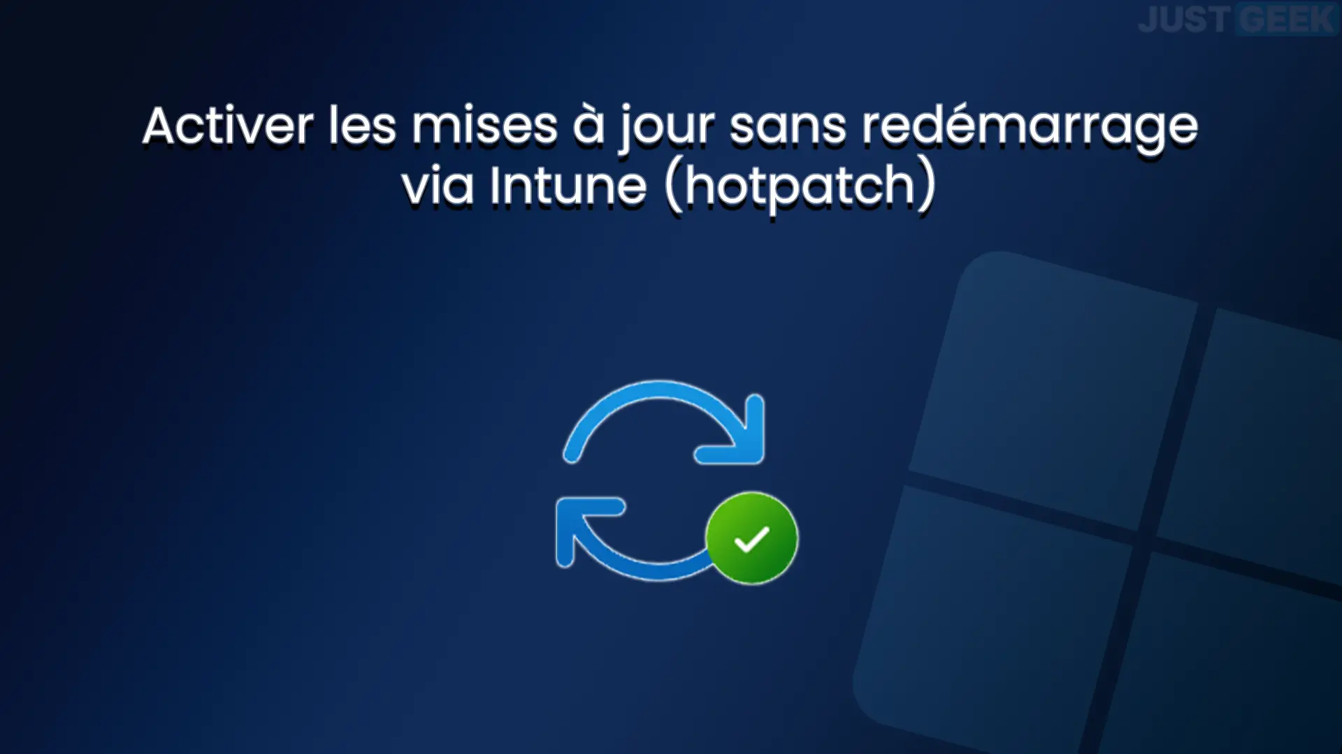 Illustration de l’article sur le hotpatch dans Windows 11 avec Intune, permettant d’activer les mises à jour sans redémarrage