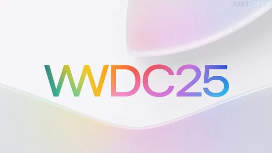 Logo officiel de la WWDC 2025 présenté par Apple avec effets de lumière colorés
