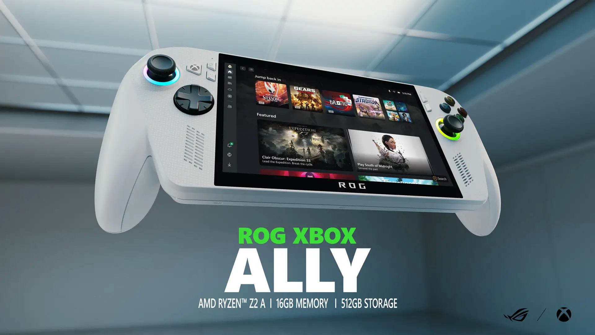 La Xbox Ally dans sa version blanche avec design sobre et ergonomique