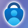 Logo de Microsoft Authenticator sur fond dégradé violet et bleu