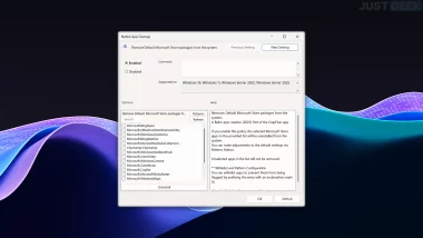 Fenêtre principale de NAppClean sur Windows 11, affichant la liste des applications préinstallées à désinstaller.